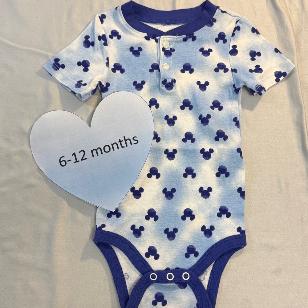 Disney X Joe Fresh - short sleeve onesie top. Size 6-12 months